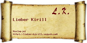Lieber Kirill névjegykártya